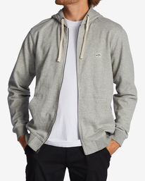 0 All Day Organic Zip-Up Hoodie Grey ABYFT00337 Billabong