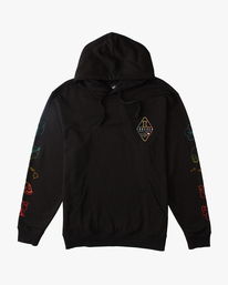 5 Andy Irons Diamond Wave Washed Pullover Hoodie Black ABYFT00362 Billabong