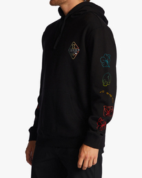 1 Andy Irons Diamond Wave Washed Pullover Hoodie Black ABYFT00362 Billabong