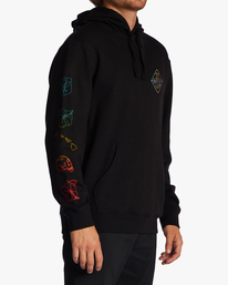 2 Andy Irons Diamond Wave Washed Pullover Hoodie Black ABYFT00362 Billabong