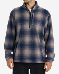 billabong, Boundary Polaire demi-zip col montant pour Homme, DARK BLUE (dkb) Boundary - Half-Zip Mock Neck Fleece for Men ABYFT00398