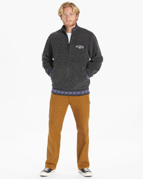 1 Boundary Bunyip - Fleece met Korte Rits voor Heren Black ABYFT00431 Billabong