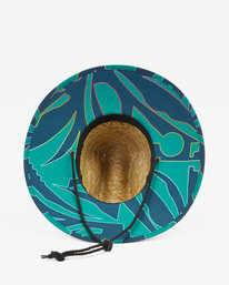 billabong, Tides Print Straw Lifeguard Hat, DEEP TEAL (dta) TIDES PRINT ABYHA00216