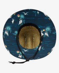2 Tides Print Straw Lifeguard Hat Blue ABYHA00216 Billabong