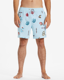 billabong, Erica Zeledón Sundays Layback - Swim Shorts for Men, LIGHT BLUE (lbl) Erica Zeledón Sundays Layback - Swim Shorts for Men ABYJV00118