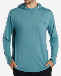 0 A/Div Equator Hooded Long Sleeve T-Shirt Blue ABYKT00172 Billabong