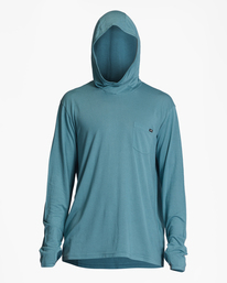 billabong, Eclipse Hooded Long Sleeve Surf T-Shirt, LIGHT MARINE (ble0) ECLIPSE PULLOVER ABYKT00195
