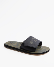 1 All Day Impact Print Slide Sandals Green ABYL100012 Billabong