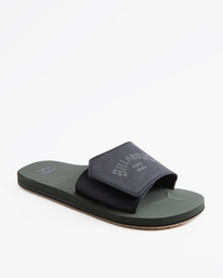 1 All Day Impact Print Slide Sandals Green ABYL100012 Billabong
