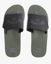 0 All Day Impact Print Slide Sandals Green ABYL100012 Billabong