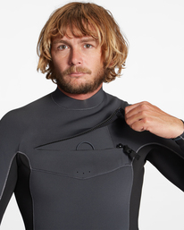 5 3/2mm Absolute - Chest Zip Wetsuit for Men Gray ABYW100192 Billabong