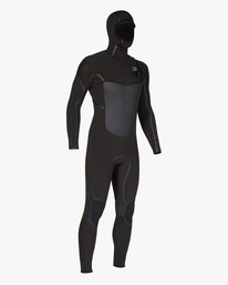 12 5/4 Absolute Plus Chest Zip Hooded Full Wetsuit Black ABYW200111 Billabong