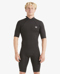 billabong, 2/2 Absolute Back Zip Short Sleeve Spring Suit, BLACK (blk) 202 ABSOLUTE BZ SS FL SPRING ABYW500112