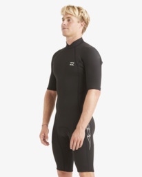 7 2/2 Absolute Back Zip Short Sleeve Spring Suit Black ABYW500112 Billabong