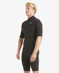 7 2/2mm Absolute - Short Sleeve Chest Zip Springsuit for Men Black ABYW500115 Billabong