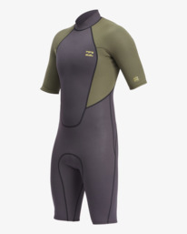 6 2/2mm Intruder - Short Sleeve Back Zip Springsuit for Men Black ABYW500116 Billabong