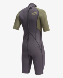 9 2/2mm Intruder - Short Sleeve Back Zip Springsuit for Men Black ABYW500116 Billabong