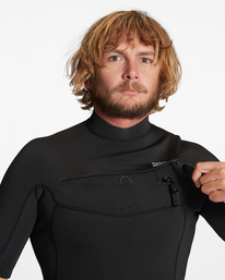 5 2/2mm Absolute - Kurzärmliger Chest-Zip-Springsuit für Männer Schwarz ABYW500118 Billabong