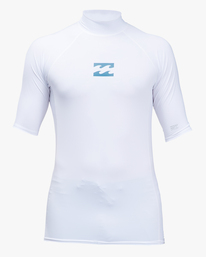 0 All Day Wave Performance Fit UPF 50+ Short Sleeve Rashguard White ABYWR00114 Billabong