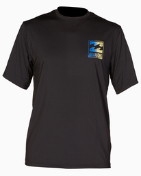 0 Crayon Wave Loose Fit UPF 50+ Short Sleeve Surf Tee Black ABYWR00129 Billabong