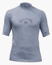 billabong, Arch Wave Performance Fit UPF 50+ Short Sleeve Rashguard, GREY HEATHER (grh) ARCH WAVE PF SS ABYWR00141