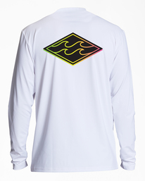 3 Crayon Wave UPF 50 Long Sleeve Surf Tee White ABYWR00170 Billabong