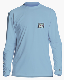 billabong, Crayon Wave UPF 50 Long Sleeve Surf Tee, COASTAL (ctl) CRAYON WAVE LF LS ABYWR00170