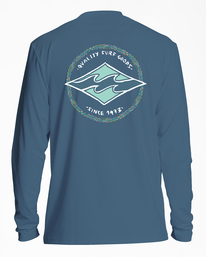 billabong, Rotor Diamond UPF 50 Long Sleeve Surf Tee, SMOKE BLUE (smb) Rotor Diamond - Long Sleeve Surf T-Shirt for Men ABYWR00177