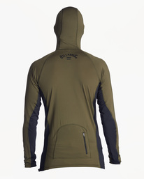 6 Strike Mission Hooded UPF 50 Long Sleeve Rashguard Brown ABYWR00199 Billabong