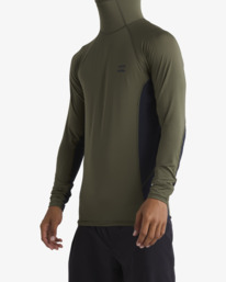 3 Strike Mission Hooded UPF 50 Long Sleeve Rashguard Brown ABYWR00199 Billabong