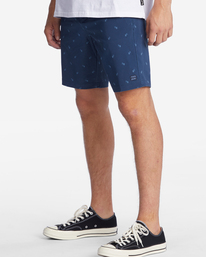 3 Crossfire Mid Print Submersible Shorts 19" Blue ABYWS00113 Billabong