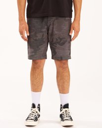 2 Crossfire Slub Camo Submersible Shorts 21" Black ABYWS00114 Billabong