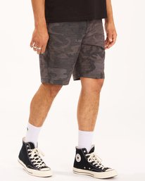 4 Crossfire Slub Camo Submersible Shorts 21" Black ABYWS00114 Billabong