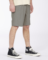 4 Crossfire Elastic Waist Submersible Shorts 18" Grey ABYWS00140 Billabong