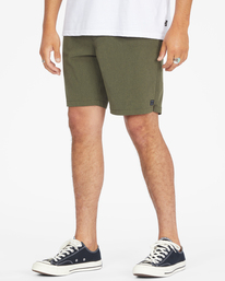 billabong, Crossfire Elastic Waist Submersible Shorts 18", MILITARY (mil) CROSSFIRE ELASTIC ABYWS00140