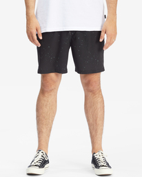 2 A/Div Surftrek Elastic Waist Shorts 17" Black ABYWS00155 Billabong