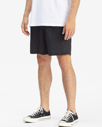 3 A/Div Surftrek Elastic Waist Shorts 17" Black ABYWS00155 Billabong