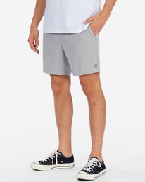 3 A/Div Surftrek Elastic Waist Shorts 17" Grey ABYWS00155 Billabong