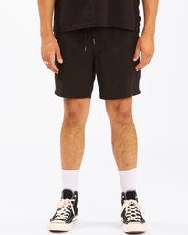 2 A/Div Surftrek Elastic Waist Shorts 17" Black ABYWS00155 Billabong