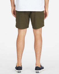 4 A/Div Surftrek Elastic Waist Shorts 17" Brown ABYWS00155 Billabong