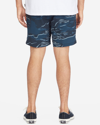 4 A/Div Surftrek Elastic Waist Shorts 17" Blue ABYWS00155 Billabong