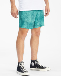 4 A/Div Surftrek Elastic Waist Shorts 17" Green ABYWS00155 Billabong