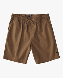 0 Layback Twill Elastic Waist Shorts 18" Brown ABYWS00179 Billabong