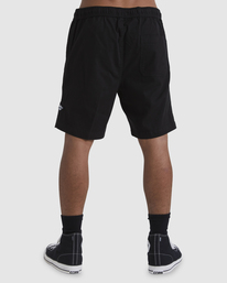 5 Layback Twill Elastic Waist Shorts 18" Black ABYWS00179 Billabong