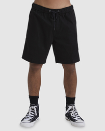 2 Layback Twill Elastic Waist Shorts 18" Black ABYWS00179 Billabong
