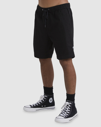 3 Layback Twill Elastic Waist Shorts 18" Black ABYWS00179 Billabong