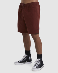 3 Layback Twill Elastic Waist Shorts 18" Red ABYWS00179 Billabong