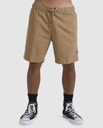2 Layback Twill Elastic Waist Shorts 18" Brown ABYWS00179 Billabong