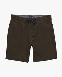 0 A/Div Surftrek Plus Organic Elastic Waist Shorts 19" Brown ABYWS00185 Billabong