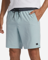 3 Crossfire Elastic Waist Submersible Shorts 18" Blue ABYWS00190 Billabong